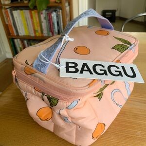 Baggu Puffy Lunch Bag - Apricots & Ribbons NWT